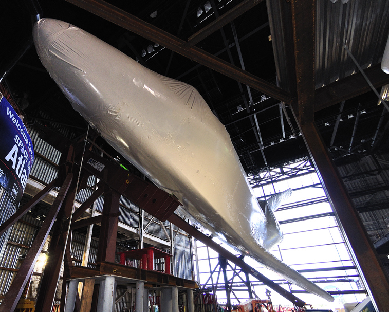 Shuttle rotating into position